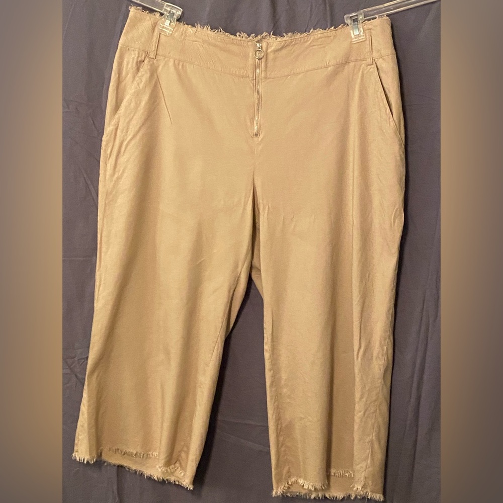 INC Wide leg Khaki with Raw hem